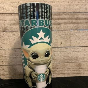 20 ounce Yoda skinny sublimation tumbler.